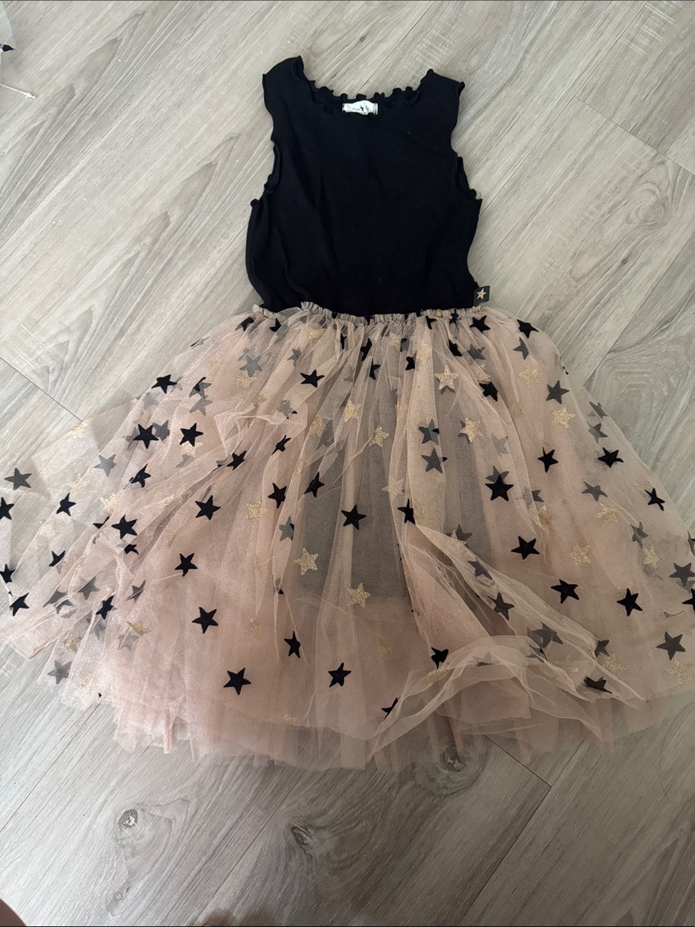 Petite Hailey Black & Blush Star Tulle Kids Costume Dress